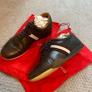 Bally mens leather sneakers brown/9
